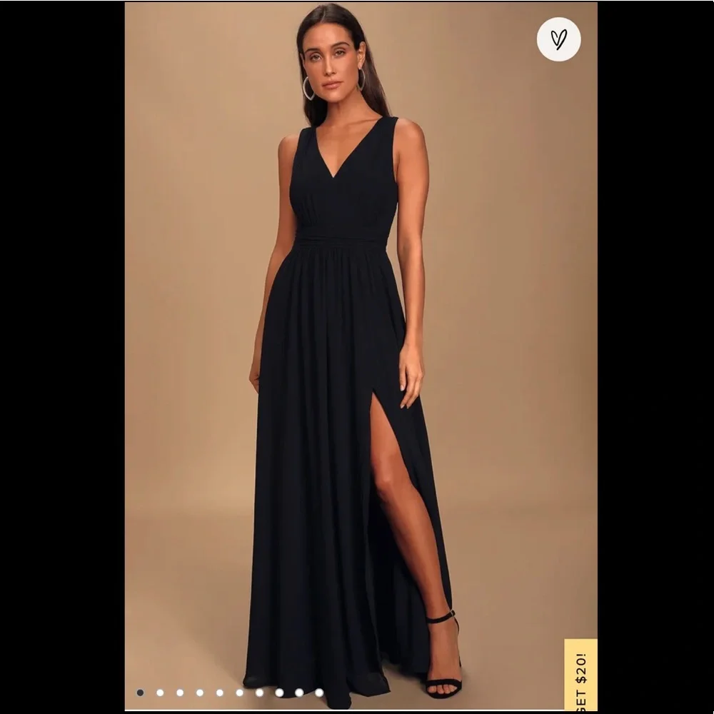 Lulus Thoughts of Hue Maxi Dress Black Size XL BRAND NEW WITH TAGS NEVER WORN! - Picture 2 of 8